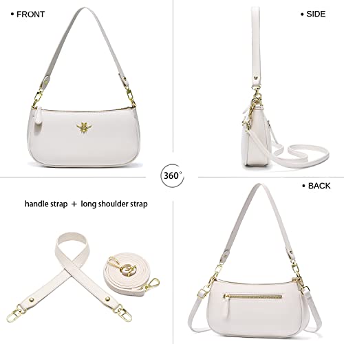 Small Tote Shoulder Bags Purses for Women Retro Classic Crossbody Bags Cute Clutch Purse and Handbag - color: 0-3-white