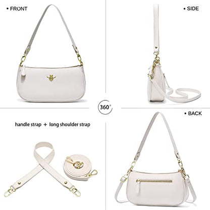 Small Tote Shoulder Bags Purses for Women Retro Classic Crossbody Bags Cute Clutch Purse and Handbag - color: 0-3-white