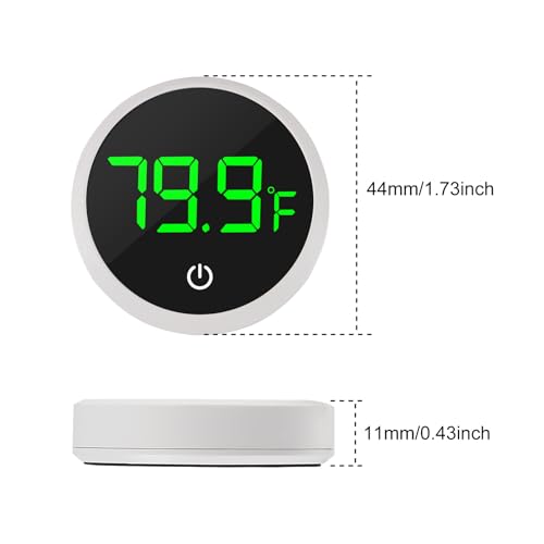 3Pcs Digital Aquarium Thermometer Fish Tank Digital LED Display Thermometer Fahrenheit Aquarium Temperature Sensor with LED Touch Screen for Aquarium Glass Containers Plant Reptile Turtle Tank - color: 3pcs round-white