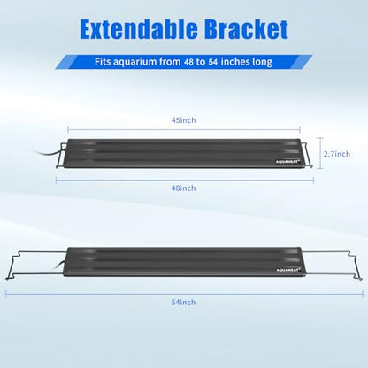 AQUANEAT LED Aquarium Light Full Spectrum for 48 Inch to 54 Inch Fish Tank Light Fresh Water - size: 48"-54"