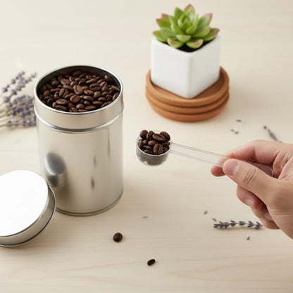 4 Pcs Measuring Spoons Set, Clear Long Handle Plastic Measuring Spoons Coffee Protein Milk Powder Scoops Spoon Kitchen Tools for Creatine Protein Formula Gram Measurings Scooper (1g/3g/5g/10g)