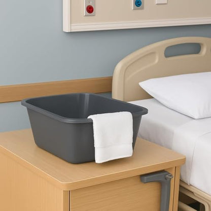 Vakly Plastic Wash Basin, 7 Qt, Rectangular, Graduated | Hospital bedside soaking tub, Portable washbasin, Washing & cleaning, Foot bath, Face cleansing, Dish washing, Laundry