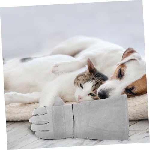 UKCOCO 1 Pair Pet Handling Gloves Heat Resistant Protective Gloves for Dog Cat Bird and Reptile Grooming Gardening Welding and Versatile Use Easy to