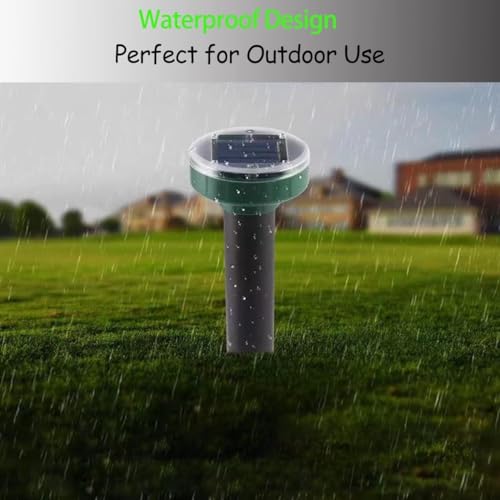 8 Pack Mole Repellent Solar Powered Snake Repellent Ultrasonic, Gopher Repeller Sonic Mole Deterrent Spikes, Snake Gopher Vole Repellent Outdoor for Lawn Garden & Yard-Green