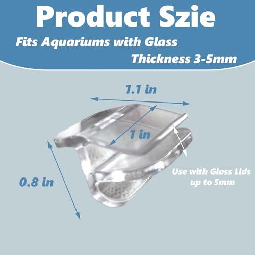 10 PCS Rimless Aquarium Clips for 1/8" to 3/16" Glass,Top Mounting Support Holder Clamp Replacements for Rimless Tank Lids