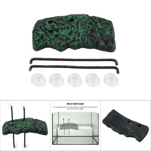 Automatic Turtles Basking Platform with Suction Cups Floating Dock for Semi Aquatic Reptiles, Amphibious Ramp for Tanks & Terrariums(S) - size: Small