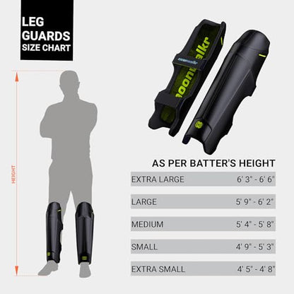 moonwalkr Leg Guard 2.0 Cricket Gear - color: Black