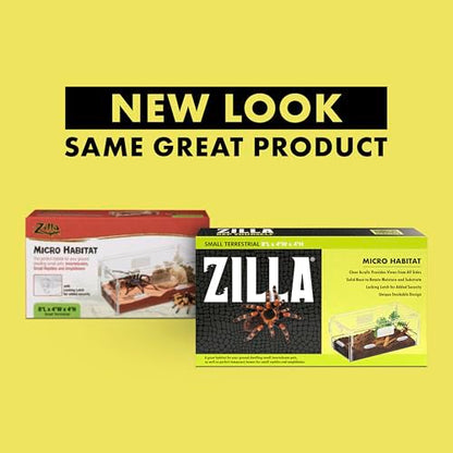Zilla Micro Habitat Terrarium, Terrestrial, with Locking Latch, for Isopods, Spiders, Insects, Small - size: Small, style: Terrestrial