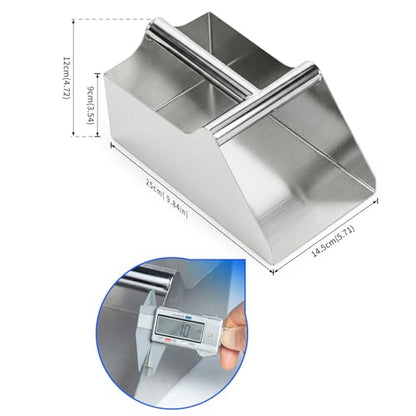 304 Stainless Steel Large Metal Ice Scoop 80 Ounce Heavy Duty Ice Scoop | Heavy Duty Rustproof Ice Scoop with Ergonomic Grip Handle and Easy to Clean Surface for Commercial Livestock and Pet Feeding - size: 80OZ