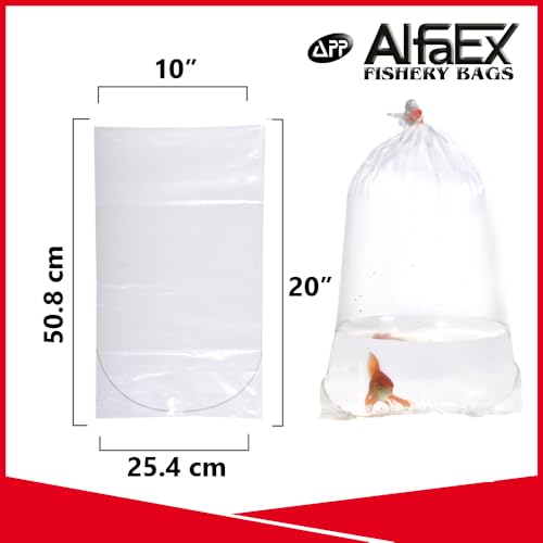 Fishery Bags 10 Inches Leak Proof Rounded Bottom Corners Clear Plastic Fish Bags for Marine and Tropical Fish Transport. (10" x 20" / 100 Pack / 2 Mil) - size: 10" x 20" / 100 Pack / 2 Mil