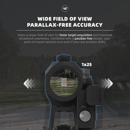 Vector Optics Scrapper Multi-Reticle Red Dot Sight & 3X Magnifier Combo Set | 2 MOA DOT & 34 MOA Circle | with 1-piece Flip-to-Side Picatinny Mount for Both LH & RH, 2.26 Inch Center Height, IP67 - size: 1x25 mm