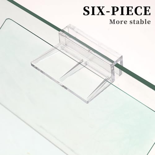Sliverdew Aquarium Lid Clips for Thickness, 6 PCS | Clear Acrylic Fish Tank Lid Holder Aquarium Hoods Support Clamps for 12mm Thick Rimless Fish Tank Glass Top - size: for 12mm thickness