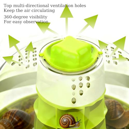 Snail Terrarium Kit Insect Enclosure Bug Terrarium Observation Container Praying Mantis Habitat Breeding Box Micro Habitat Starter Kit for Beetles Spider Small Reptile