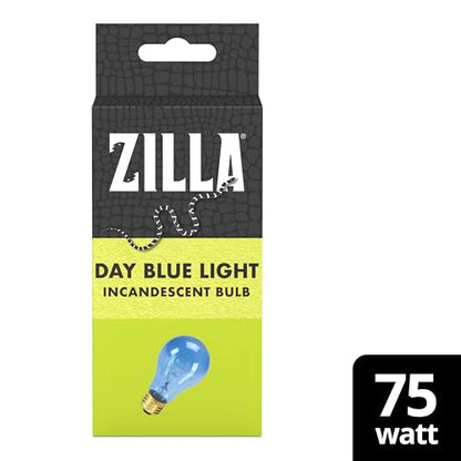 Zilla Reptile Terrarium Incandescent Heat Bulb, Day Blue, 75 Watts - size: 75 Watts, style: Day Blue