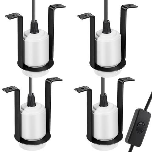 4 Pcs Reptile Ceramic Heat Lamp Holder Ceramic Light Socket Reptile Light Fixture Pet Heater Bracket for Amphibian Pet Terrariums Habitat Gecko Lizard Tortoise, 85 - 265 V Voltage, Max 200w (White) - color: White