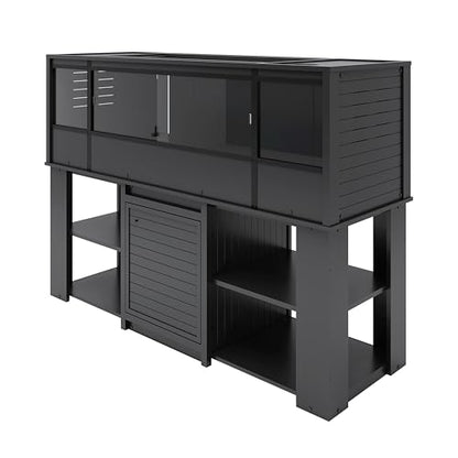 New Age Pet® ECOFLEX® 72" Jumbo Versa Stand, Standard Height Cabinet for Reptile & Small Animal Habitat, Lounge in Black - color: Black