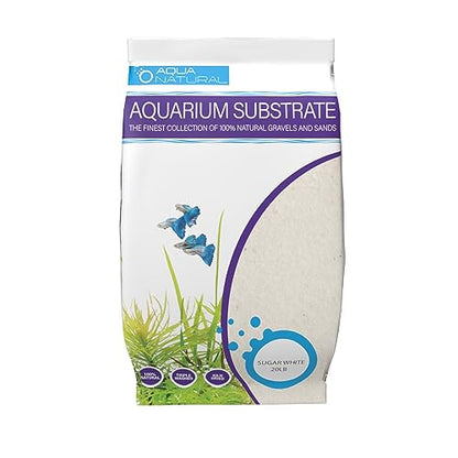 Aqua Natural Substrate, Sugar White Sand, 20lb | Aquascaping, Aquariums, Vivariums, Terrariums