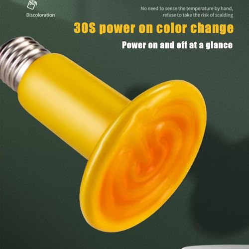 JZNCHP-Reptile Heat lamp-Ceramic Heat emitter-Bearded Dragon Tank Accessories 100W Yellow Infrared Bulb Emitter Lamp for Pet Heat lamp for Chickens(2-Pack)