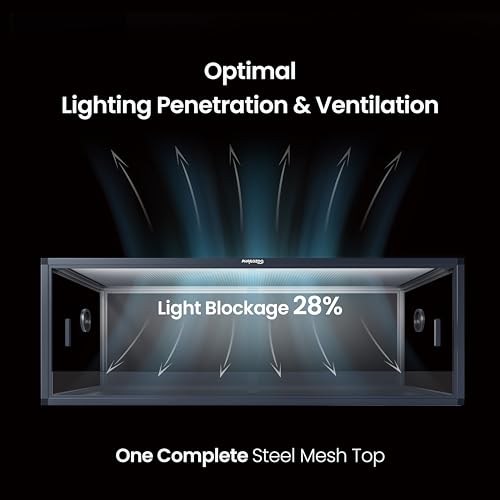 Lightweight 85 Gallon Reptile Enclosure for Snake, Bearded Dragon | Optimal Ventilation & Light Penetration by Rust Proof Mesh Top, Easy Assembly within 6 Steps with Clear Instruction - color: Ultimate Black, size: 85 Gallon