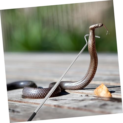 BESPORTBLE Retractable Reptile Hook Stainless Steel Snake Catcher for Safe Handling of Snakes and Reptiles Extends for Maximum Reach and Grip