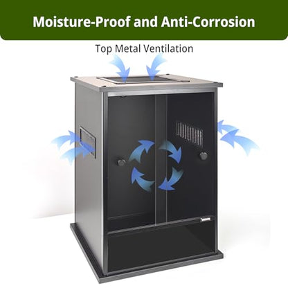 33 Gallon Tall PVC Reptile Enclosure,18"x18"x24" Reptile Tank Terrarium for Arboreal,Snake,Ball Python,Gecko,Frog,Lizard,Chameleon,Bearded Dragon,Spider - size: 18x18x24 inch