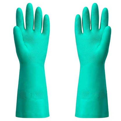 ThxToms Chemical Resistant Nitrile Gloves, Latex Rubber Free, 1 Pair, S | 15mil,Reusable Heavy Duty Diswashing Gloves, Resist Household Acid, Alkali, Solvent and Oil, Skin-Friendly & Anti-Slip Design - size: Small (Pack of 1)
