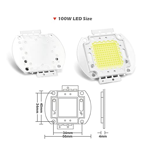 CHANZON High Power Led Chip 100W Cool White 10000K - 15000K | (3000mA / DC 30V - 34V / 100 Watt) Super Bright Intensity SMD COB Light Emitter Components Diode Bulb Lamp Beads DIY Lighting - color: D) Cool-white (10000k)