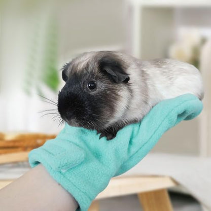 Animal Handling Gloves Quick-Dry Grooming Pet Protection Mittens | Small Animal Handling Protection Glove for Bunny Sugar Glider Bird Parrot Hedgehog Squirrel Reptile Snake Lizard Grooming - color: Blue