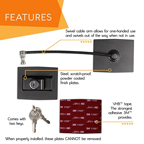 2-Pack Guardianite Premium Refrigerator Lock with Built-in Keyed Lock (2-Pack Black) - color: 2-Pack Black