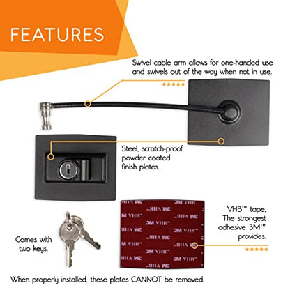 2-Pack Guardianite Premium Refrigerator Lock with Built-in Keyed Lock (2-Pack Black) - color: 2-Pack Black