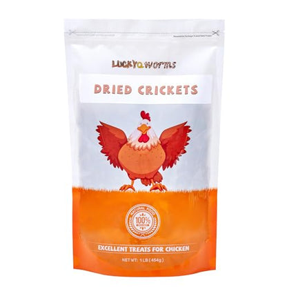 Dried Crickets 1 lb for Chickens, Wild Birds, Hedgehogs, Reptiles, Lizards, Bearded Dragons, Fish, Turtles - High Protein Natural Insect Food Resealable Bag