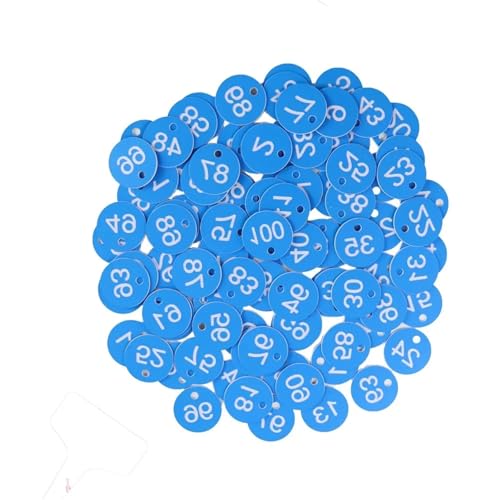 Engraved Numbered Tags 1-200 Multicolor Livestock Garden Beekeeping Mating Box Mark(Blue) - color: Blue