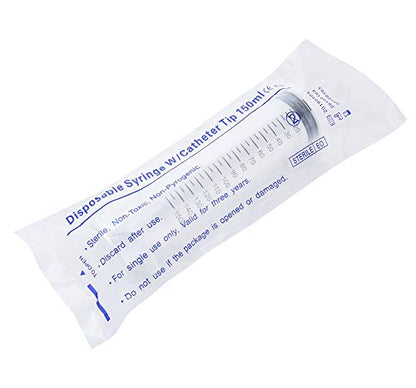 3 Pcs 150ml Large Syringes, Sterile and Individual Sealed, Easy to Use and Clean, Plastic Garden Syringe for Liquid, lip Gloss, Paint, Epoxy Resin, Oil, Watering Plants, Refilling - style: 150ml