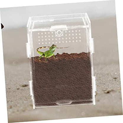 LIOOBO Acrylic Reptile Feeding Box Observation Case for Pet Reptiles Terrarium Easy Cleaning Design