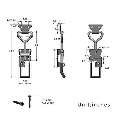 E-TING 4 Pack Adjustable Quick Release 661lbs load Toggle Latch for Cabinet | Heavy Duty 4003 metal pull toggle latch, max 300kg holding force, fits smoker, cabinet, trunk, jig and storage boxes - style: 4003（4pack）