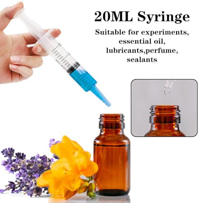20ml Plastic Syringe with Cap, Syringes without Needle for Liquid, Scientific Labs, Measurement, Pet Feeding ,Ink Refilling ,Oil or Glue Applicator (3 Pack) - style: 20ml