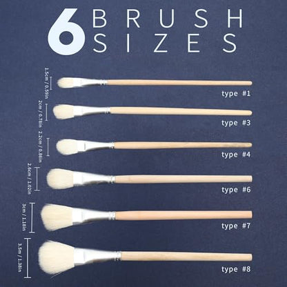 YongBo Gilding Brush Set, Goat Hair Brush, Leaf Sweeper, 6 per Pack - color: 6 Brushes