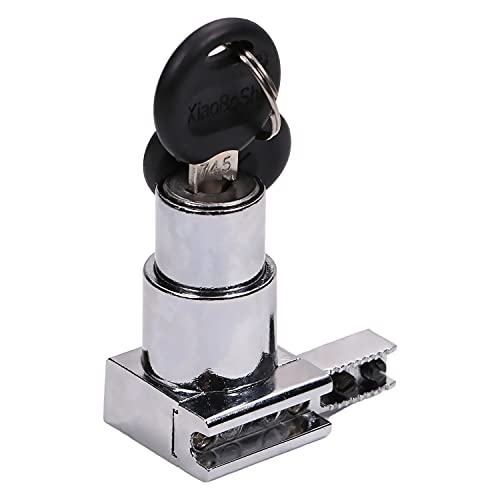 1pcs Keyed Different Metal Sliding Glass Cabinet Lock for Glass Door Showcase Window Zinc Alloy 1.73 inch Length Silver Tone - size: Single Door keyed different