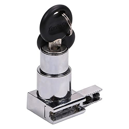 1pcs Keyed Different Metal Sliding Glass Cabinet Lock for Glass Door Showcase Window Zinc Alloy 1.73 inch Length Silver Tone - size: Single Door keyed different
