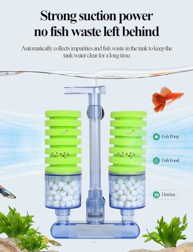 Sponge Filter, Quiet Fish Tank Filter with Media | Ultra Quiet, 10-40 Gal, 360° Oxygen, Bio Media, Safe for Fry & Shrimp