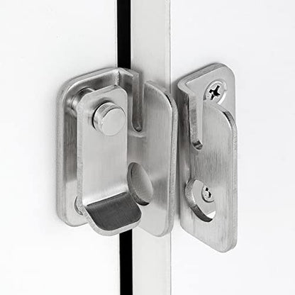 2 Set Brushed Nickel Flip Latches with Padlock Hole,2.36”x2.12”Gate Latch | Stainless Steel Sliding Barn Door Lock ,for bedroom,drawer,Wine Cabinet,cabinet,garage,window,pet enclosures - color: Brushed Nickel_2 Pack