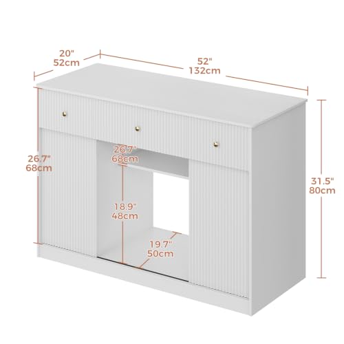 Garvee 55-75 Gallon Fish Tank Stand, Aquarium Stand with Power Outlet, Fish Tank Stand with Storage Cabinets, Drawers, LED Light, Sliding Barn Door Fish & Reptile Tanks Stand for 2 Tanks | Fish Tank Stand with Storage Cabinets, Drawers, LED Light, Sliding