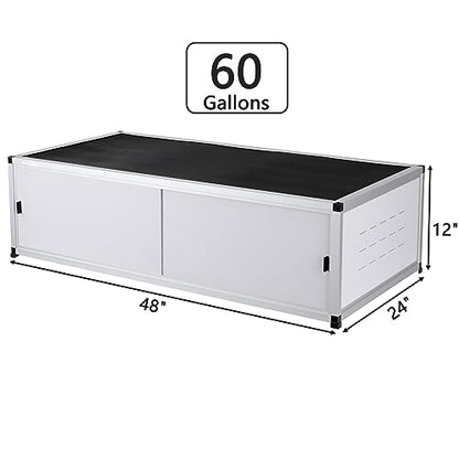 Versatile PVC Reptile Cabinet with Acrylic/PVC Door Options - Large Reptile Terrarium 48 * 24 * 12 inch Ideal for Snake Cage or Multi-Functional Enclosure (12-Inches Height)