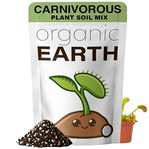 Organic Earth Carnivorous Plant Soil Mix - Large Size - Plant Food Peat Moss & Perlite for Carnivorous Plants - Terrarium Soil, Pitcher Plant Soil, Venus Fly Trap Soil