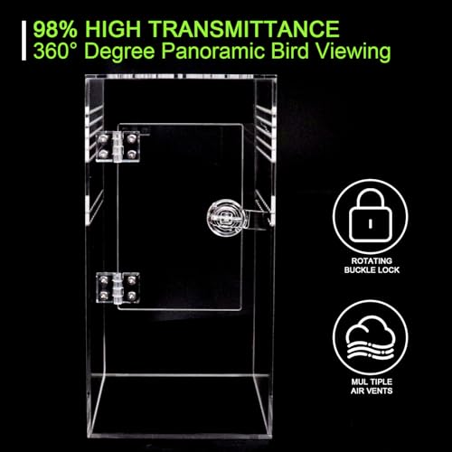 NANEEZOO Jumping Spider Enclosure with Front Opening Door, 6"x6"x12" Reptile Breeding Box Micro Habitat Terrarium for Small Tree Dwelling Reptiles, Spiders, Mantis & Invertebrates - size: 6x6x12 Inch Square