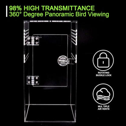 NANEEZOO Jumping Spider Enclosure with Front Opening Door, 6"x6"x12" Reptile Breeding Box Micro Habitat Terrarium for Small Tree Dwelling Reptiles, Spiders, Mantis & Invertebrates - size: 6x6x12 Inch Square