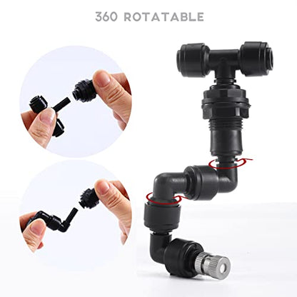 1/4" Reptile Mister Nozzle, Adjustable Spray for Terrarium Fogger | 2 Pcs adjustable reptile misting nozzles. Compatible with most misting systems for terrarium, vivarium & rainforest tanks - size: 2Pack