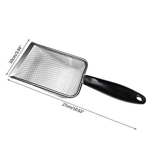 Reptile Stainless Steel Sand Scoops Metal Shovel Sifter Fine Mesh Terrarium Substrate Cleaner Corner Sifter Cleaner