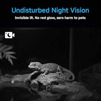 2K HD Aquarium & Terrarium WiFi Pet Camera,140° Wide-Angle Anti-Glare & Anti-Reflection,Night Vision for Fish & Reptiles,Two-Way Audio,Glass-Mount Enclosure Monitor,AI-Powered Detection,24/7 Recording - size: 1 pack
