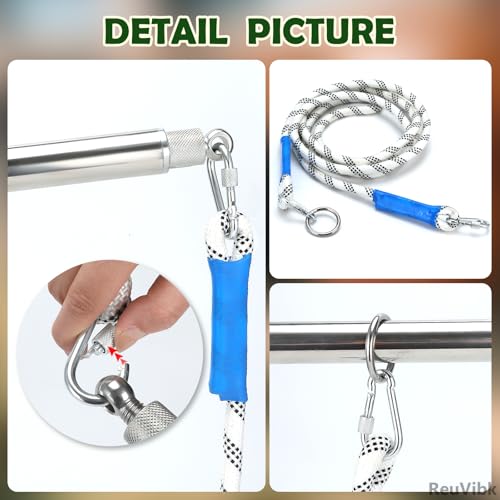 304 Stainless Steel Cattle Horse Catching Pole, Calf Catcher Length Can Be Adjusted Freely 44"48"59"63"75", for Cattle, Horse, Donkey Large Animal Control Pole